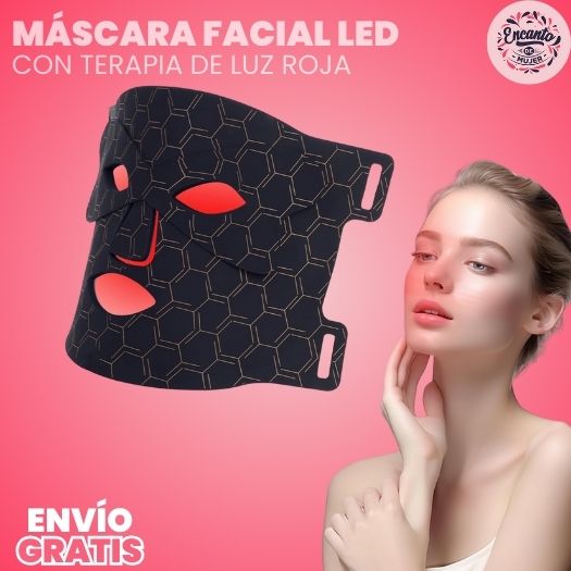 Máscara facial LED con terapia de luz roja para La cara y la piel